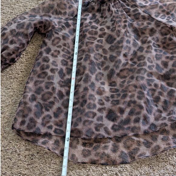 NWT Anthropologie Daniel Rainn Sheer Animal Print Long Sleeve Blouse, size S P - Picture 5 of 6